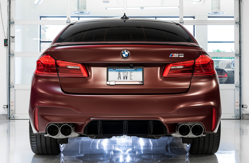 BMW M5 Performance Exhaust - Rear - AWE Tuning - Track Edition - Chrome Silver - `18-`19